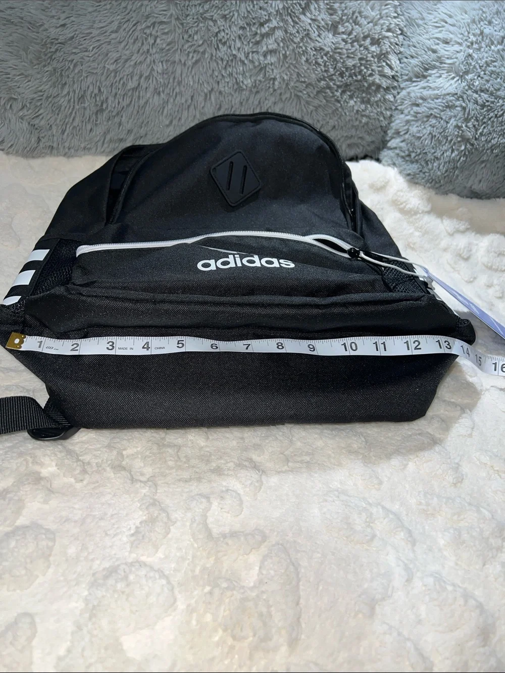adidas Black Youth Originals Backpack with White Stripes NWT